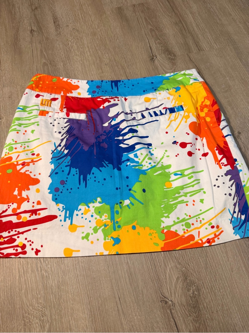 Loudmouth Ladies Paint Splatter Golf Skort Size 8 Built-In Shorts - Picture 4 of 5